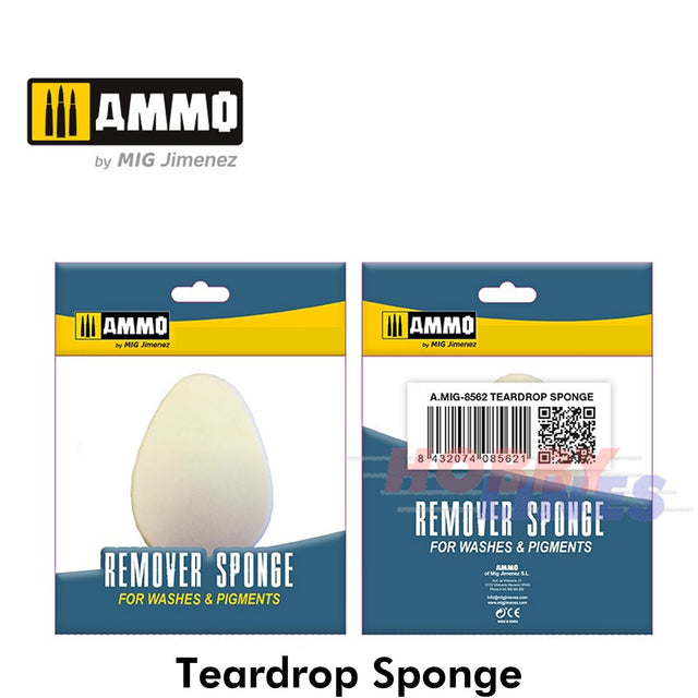 Remover Sponge - Teardrop Sponge - 1pc | Ammo by Mig Jimenez | MIG8562