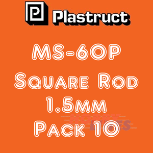 SOLID SQUARE ROD range styrene ABS plastic polystyrene  MS PLASTRUCT