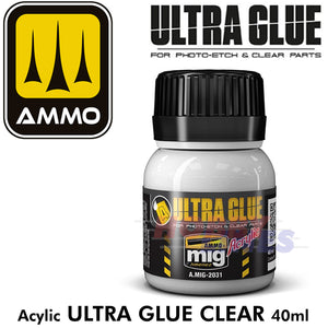 ULTRA GLUE - FOR ETCH, CLEAR PARTS & MORE Acrylic Glue AMMO Mig Jimenez AMIG2031