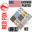 Red Fox Studio 3D Printed LICENSE PLATES USA vol.02 1:24 Front rear 9 sets kits