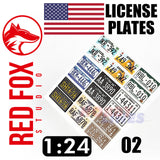 Red Fox Studio 3D Printed LICENSE PLATES USA vol.02 1:24 Front rear 9 sets kits