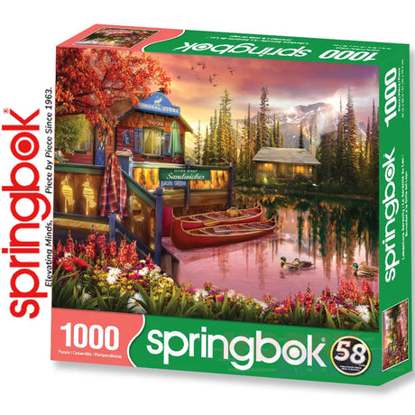 LAKESHORE SERENITY 1000 piece SPRINGBOK Jigsaw Puzzle Random Cut Super Deluxe