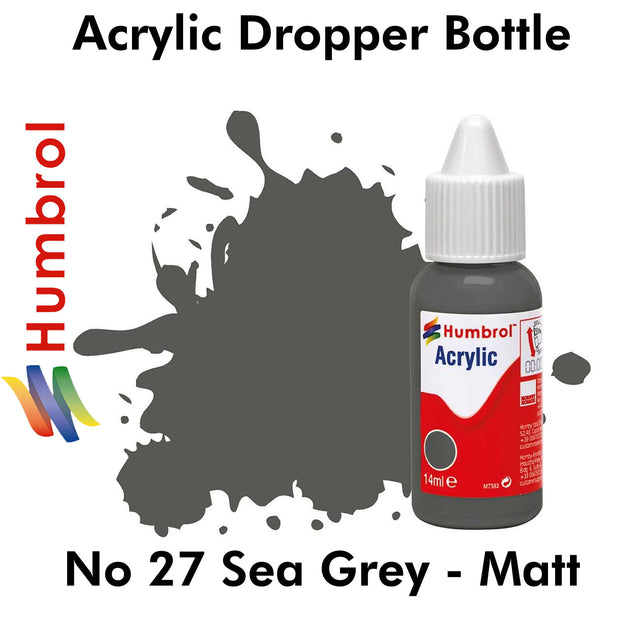 Acrylic Dropper - No 27 Sea Grey - Matt | Humbrol | DB0027