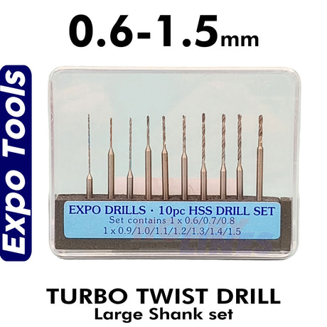 Turbo Twist Drill - Large Shank Set | Expo Tools | 11500