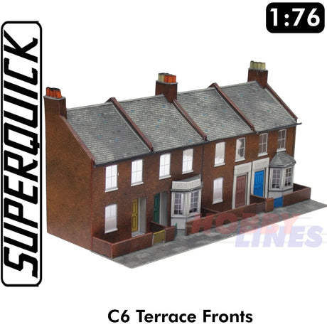 RED BRICK TERRACE FRONTS C6 1:72 OO HO Railway Building Series C C06 SUPERQUICK