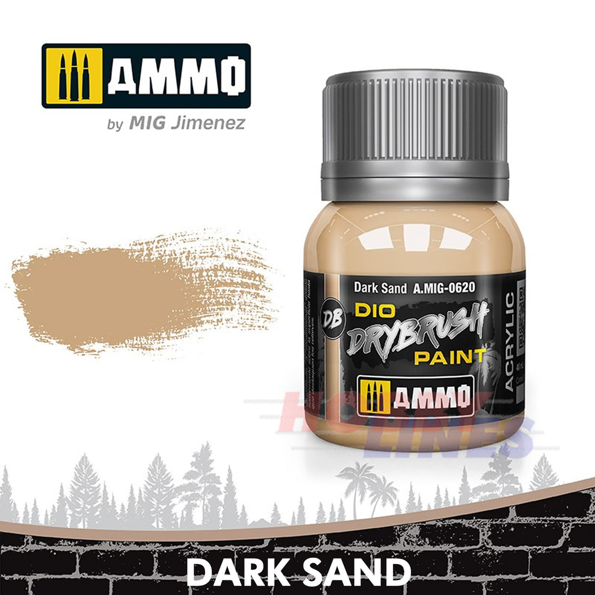 DIO Drybrush Paint - Dark Sand 40ml | Ammo by Mig Jimenez | MIG0620