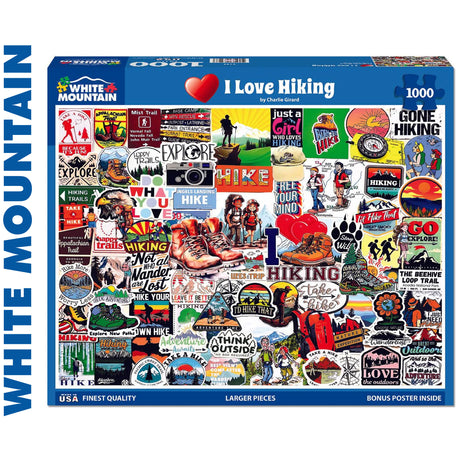 I Love Hiking - 1000pc Puzzle | White Mountain | 2172pz