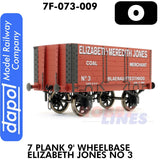 7 Plank 9' Wheelbase Elizabeth Jones No 3 | Dapol | 7F-073-009
