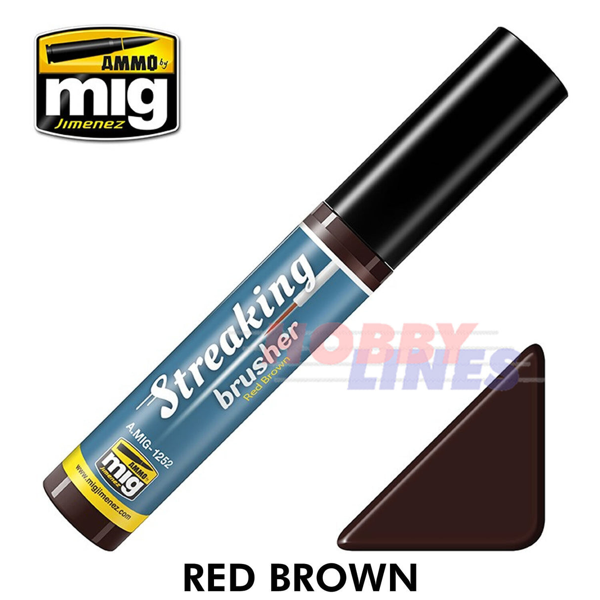 STREAKING BRUSHER Range Enamel Oilbrusher 10ml Brush in cap Ammo By Mig Jimenez