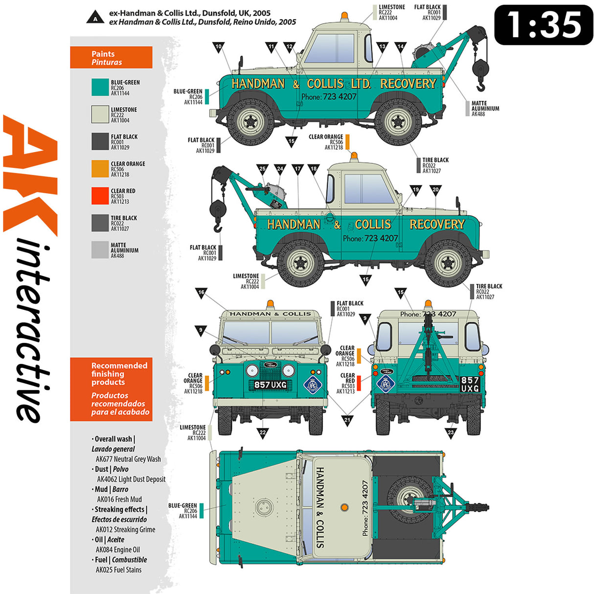 Land Rover 88 - Series IIA Crane - Tow Truck - Model Kit | AK interactive | AK35014