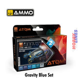 ATOM Gravity Set 2 Blue 6 20ml Acrylic bottles Ammo by Mig Jimenez ATOM-20805