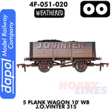 5 plank J.O. Vinter 10' Wheelbase - Weathered  | Dapol | 4F-051-020