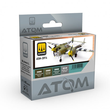 ATOM USAAF WWII Colours Set - 4 20ml Acrylic Paint | Ammo by Mig Jimenez 