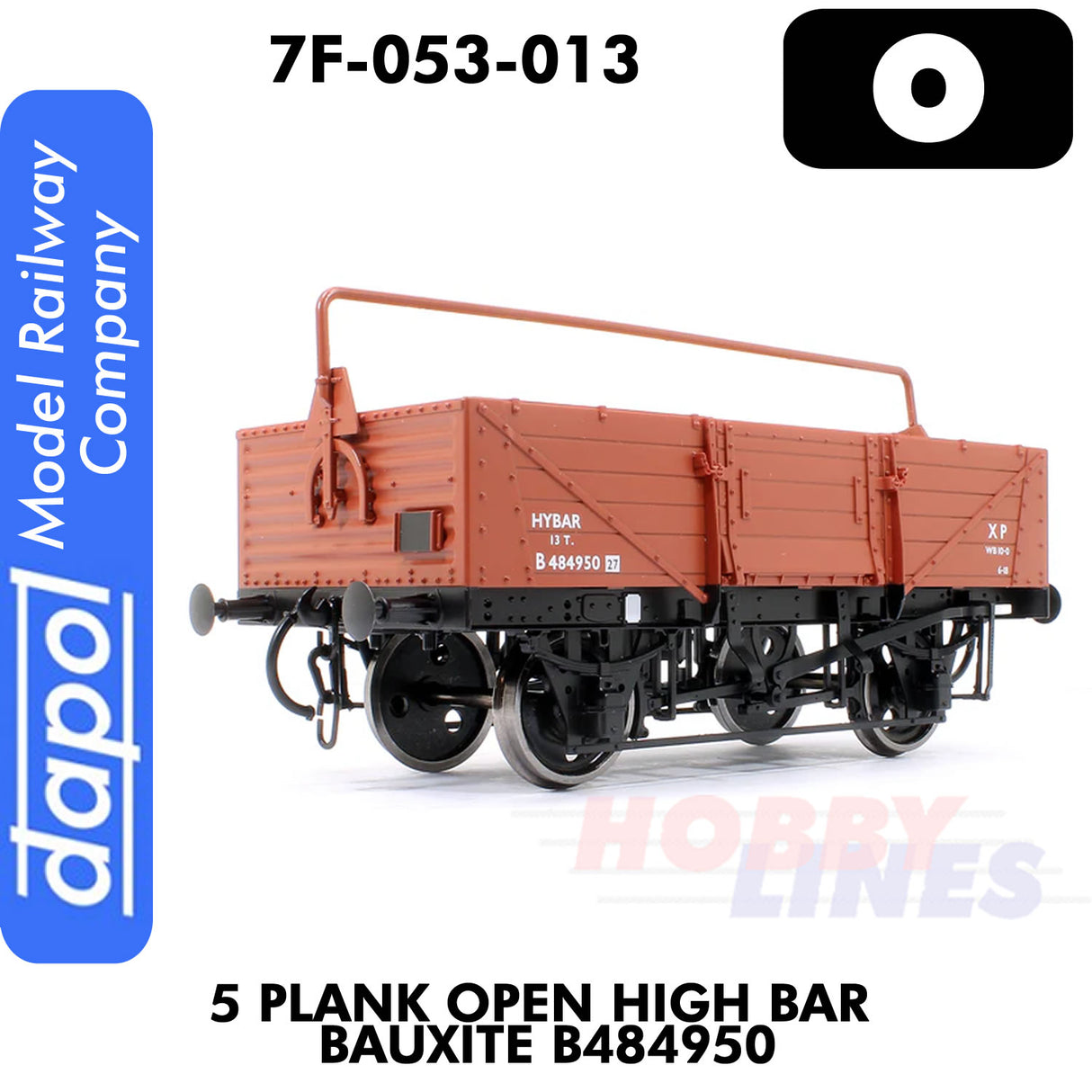 5 Plank Open High Bar Bauxite B484950 Wagon |  Dapol | 7F-053-013