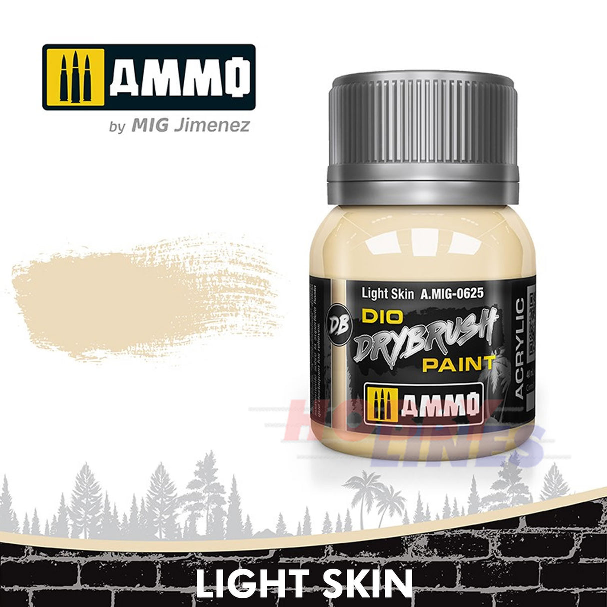DIO Drybrush Paint - Light Skin 40ml | Ammo by Mig Jimenez | MIG0625