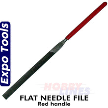 Load image into Gallery viewer, NEEDLE FILE HAND Flat with Red Plastic Handle Expo Tools 72527
