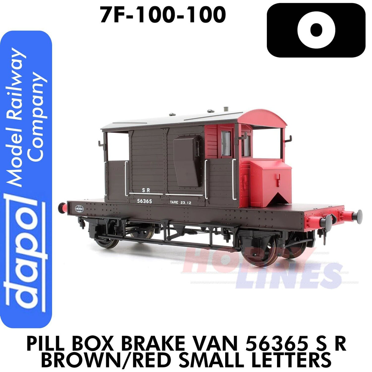 Pill Box Brake Van 56365 S R Brown/Red Small Letter | Dapol | 7F-100-100
