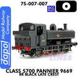 Class 5700 Pannier 9669 BR Black Late Crest - DCC Ready | Dapol | 7S-007-007