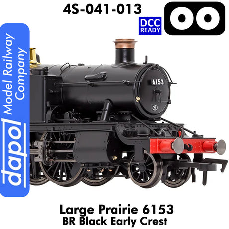 LARGE PRAIRIE 6153 BR Black Early Crest DCC Ready Locomotive | Dapol | 4S-041-013