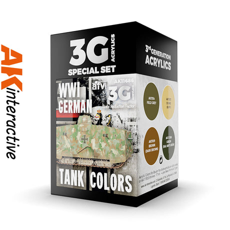 3G Special Set - WW1 German Tank Colours - 4 x 17ml Acrylic Paint  | AK interactive | AK11686