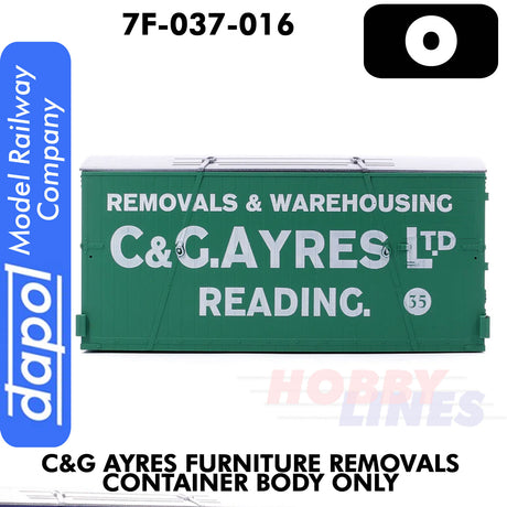  C&G AYRES Furniture Removal Container - Body Only  | Dapol | 7F-030-016