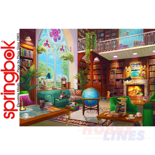 THE LIBRARY 1000 piece SPRINGBOK Jigsaw Puzzle Random Cut Super Deluxe