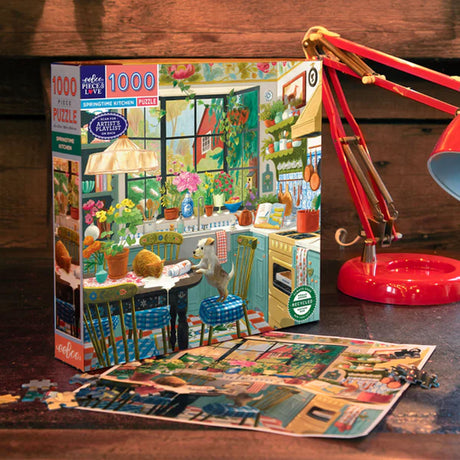 eeBoo SPRINGTIME KITCHEN 1000 pc Square Jigsaw Puzzle Super Deluxe PZT116