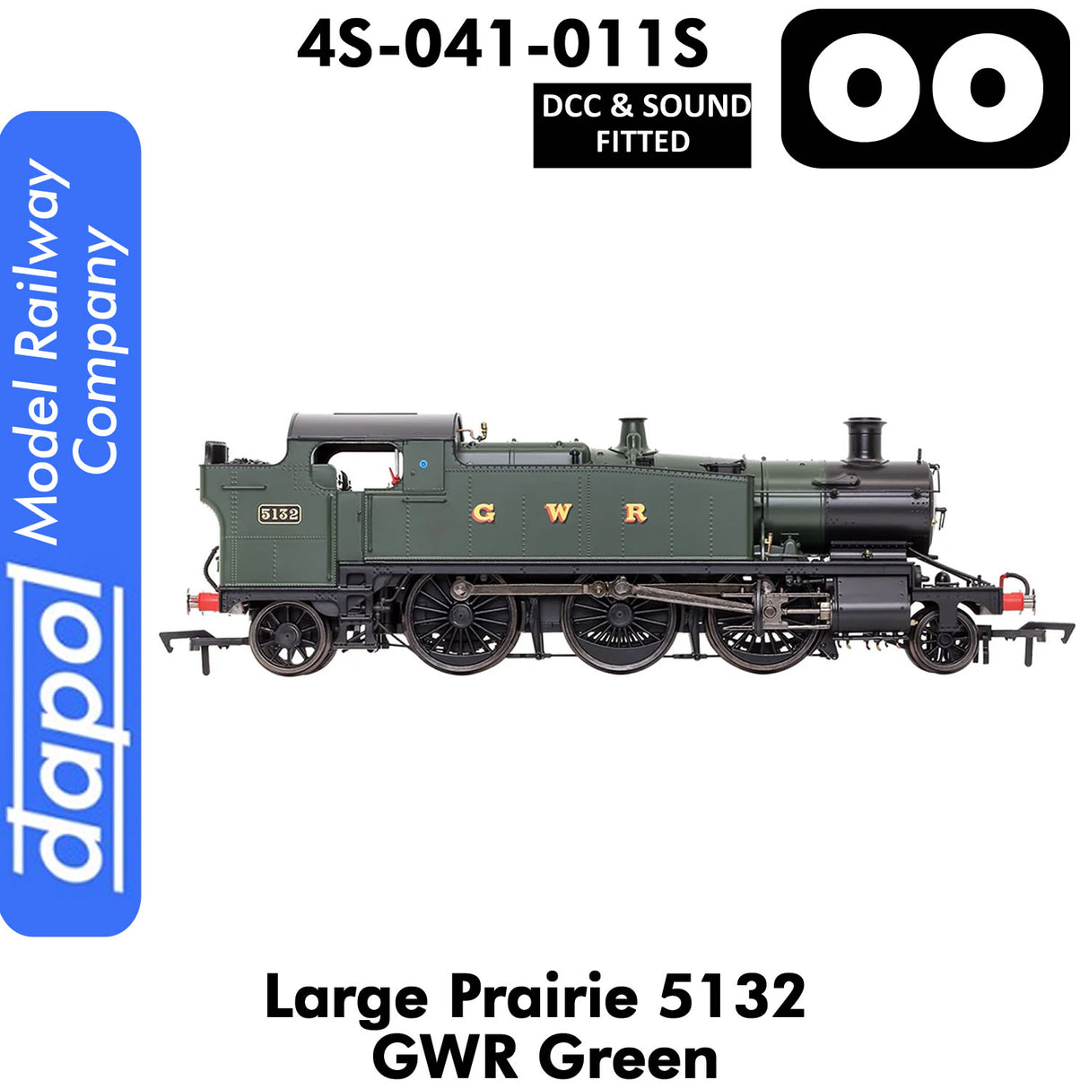 LARGE PRAIRIE 5132 GWR Green DCC & Sound Fitted Steam Locomotive |  Dapol | 4S-041-011S
