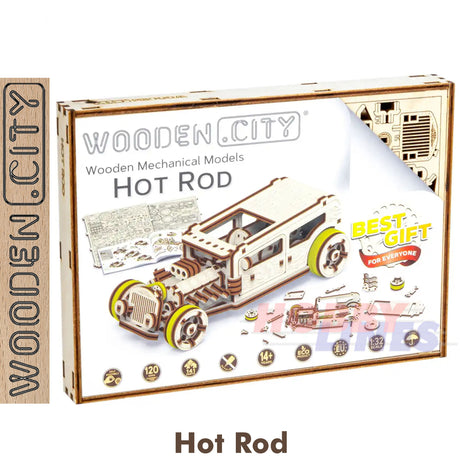 Hot Rod Car - 3D Puzzle | Wooden City | WR339