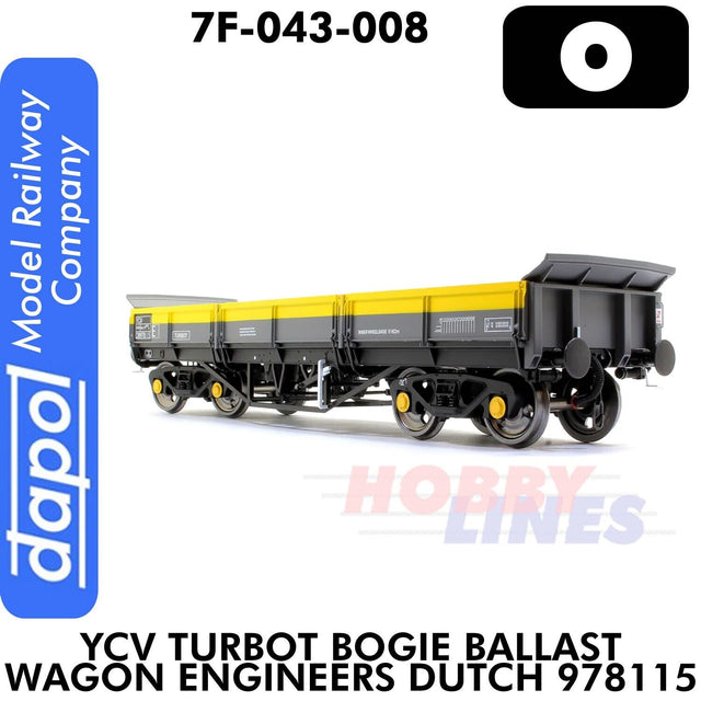 YCV Turbot Bogie Ballast Wagon Engineers Dutch 978115 | Dapol |7F-043-008