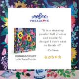 eeBoo SUMMER BOUQUET 1000 pc Square Jigsaw Puzzle Super Deluxe PZTSMB