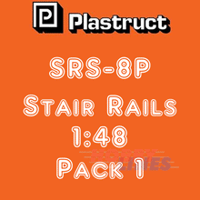 Load image into Gallery viewer, STAIR / STAIRWAY RAILS range styrene plastic polystyrene  SRS PLASTRUCT
