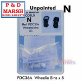 Wheelie Bins x 8 - Unpainted | P&D Marsh | C36A