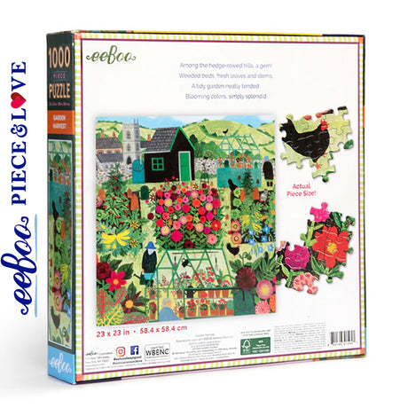 eeBoo GARDEN HARVEST 1000 pc Square Jigsaw Puzzle Super Deluxe PZTGHV