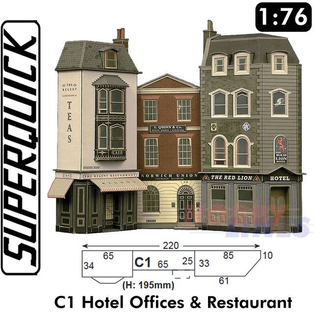 HOTEL OFFICES RESTAURANT C1 1:72 OO HO Railway Building Series C C01 SuperQuick