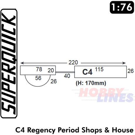 REGENCY SHOPS & HOUSE C4 1:72 OO HO Railways Building Series C C04 SuperQuick