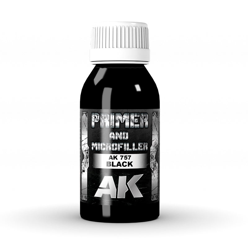 Black Primer and Microfiller - 100ml | AK interactive | AK757
