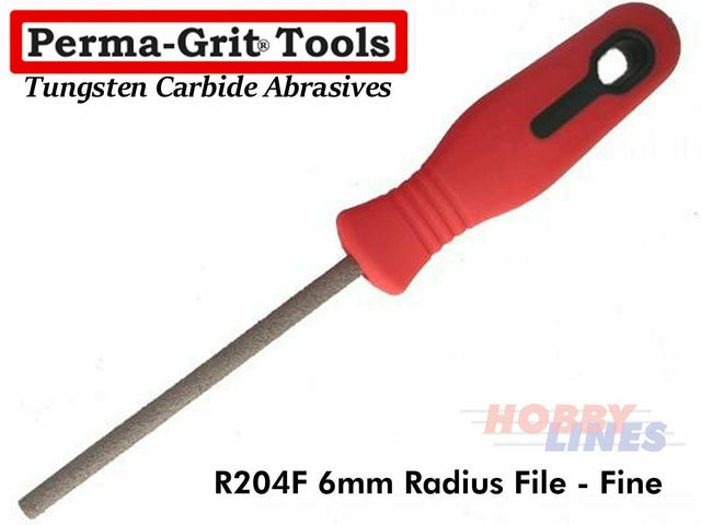 Perma-Grit R204F FILE LARGE ROUND Fine6mm dia Tungsten Carbide Permagrit