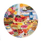 Mediterranean Table - 500pc Round Puzzle | eeBoo | PZF980