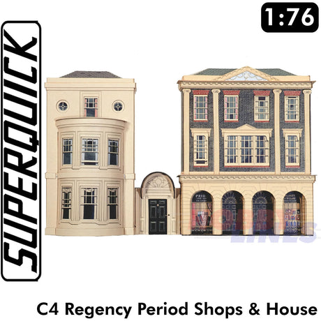 REGENCY SHOPS & HOUSE C4 1:72 OO HO Railways Building Series C C04 SuperQuick