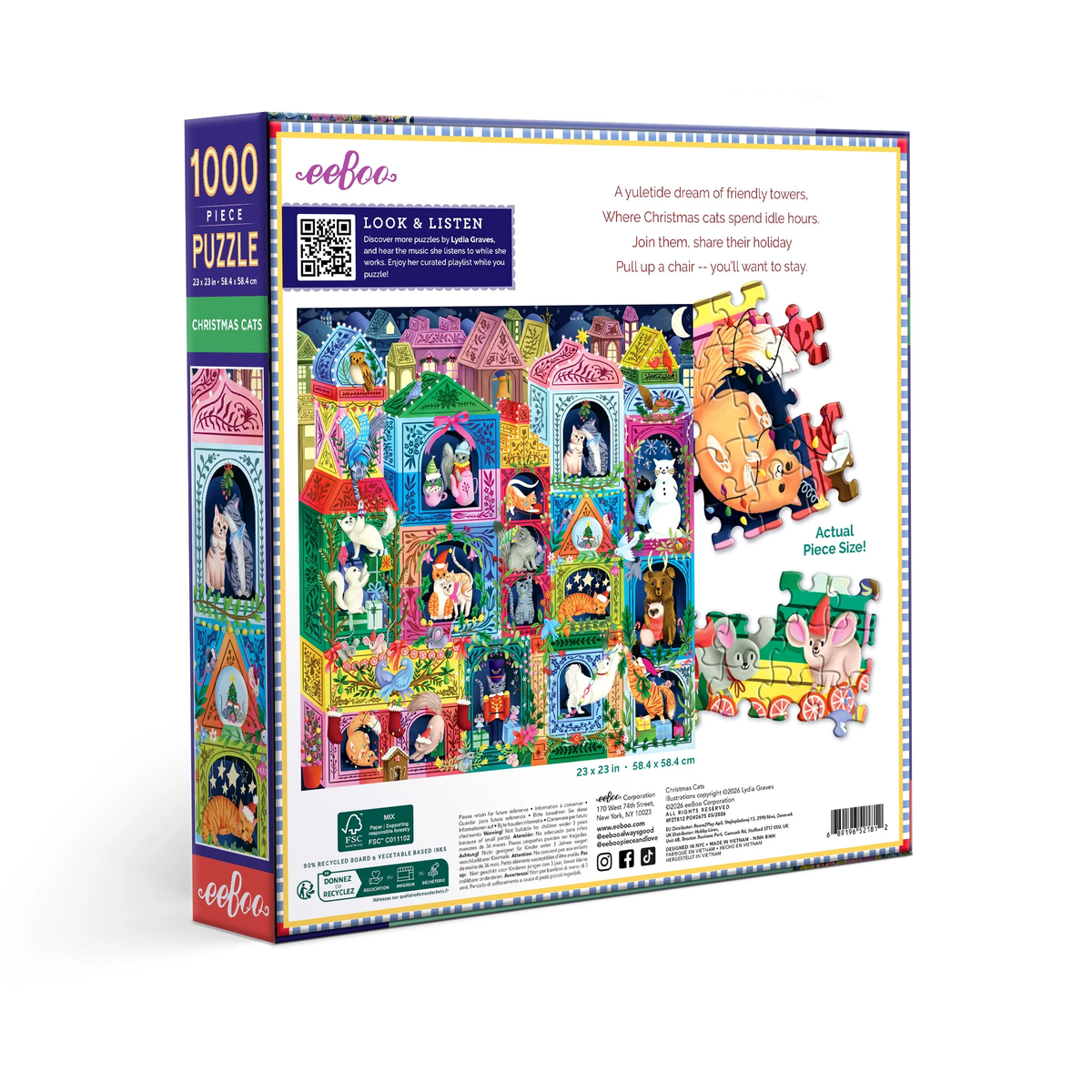 Christmas Cats - 1000pc Puzzle | eeBoo | PZT812