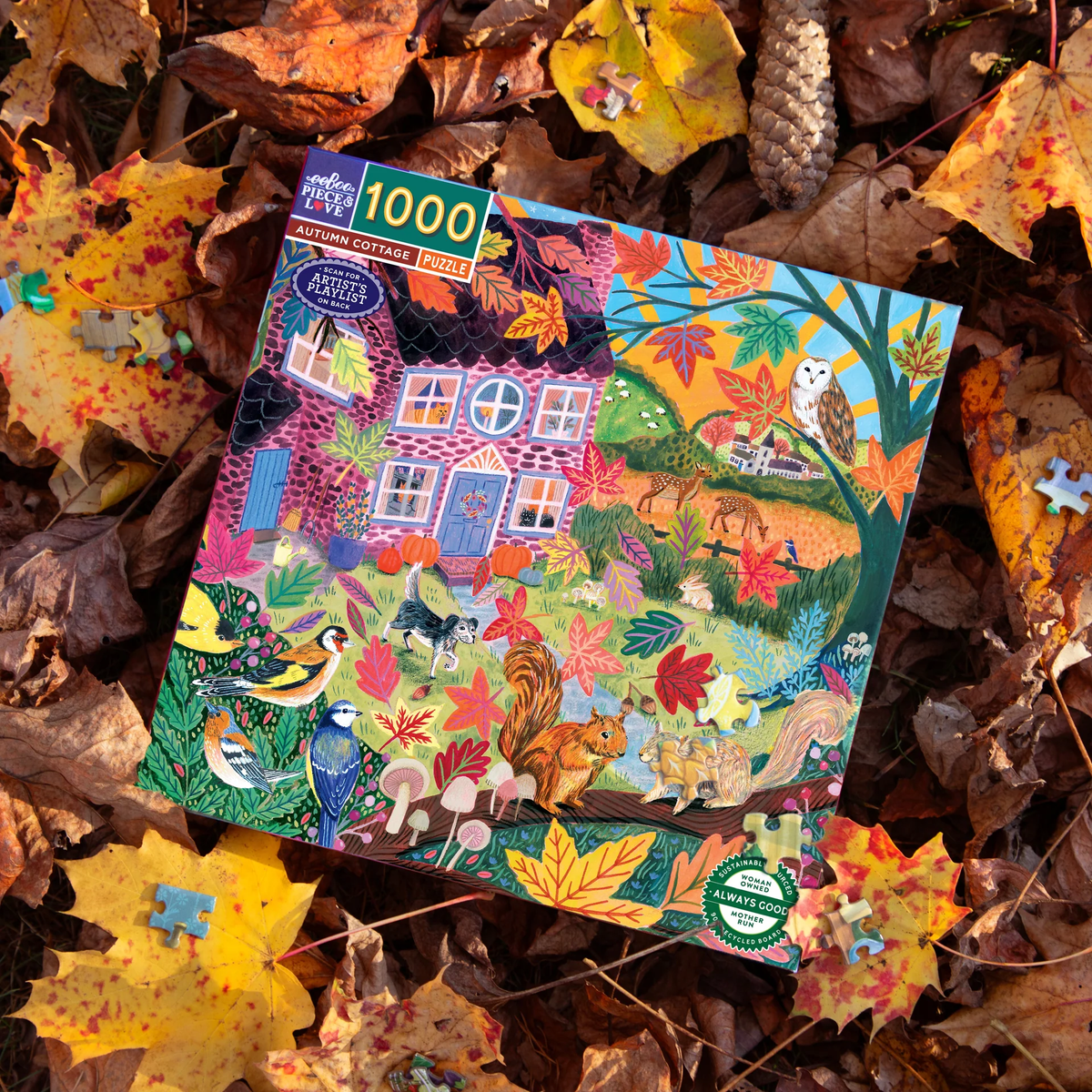 Autumn Cottage - 1000pc Puzzle | eeBoo | PZT829