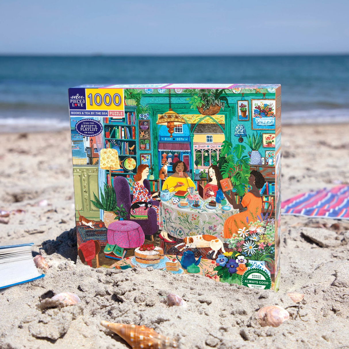 Books & Tea by the Sea - 1000pc Puzzle | eeBoo | PZT935