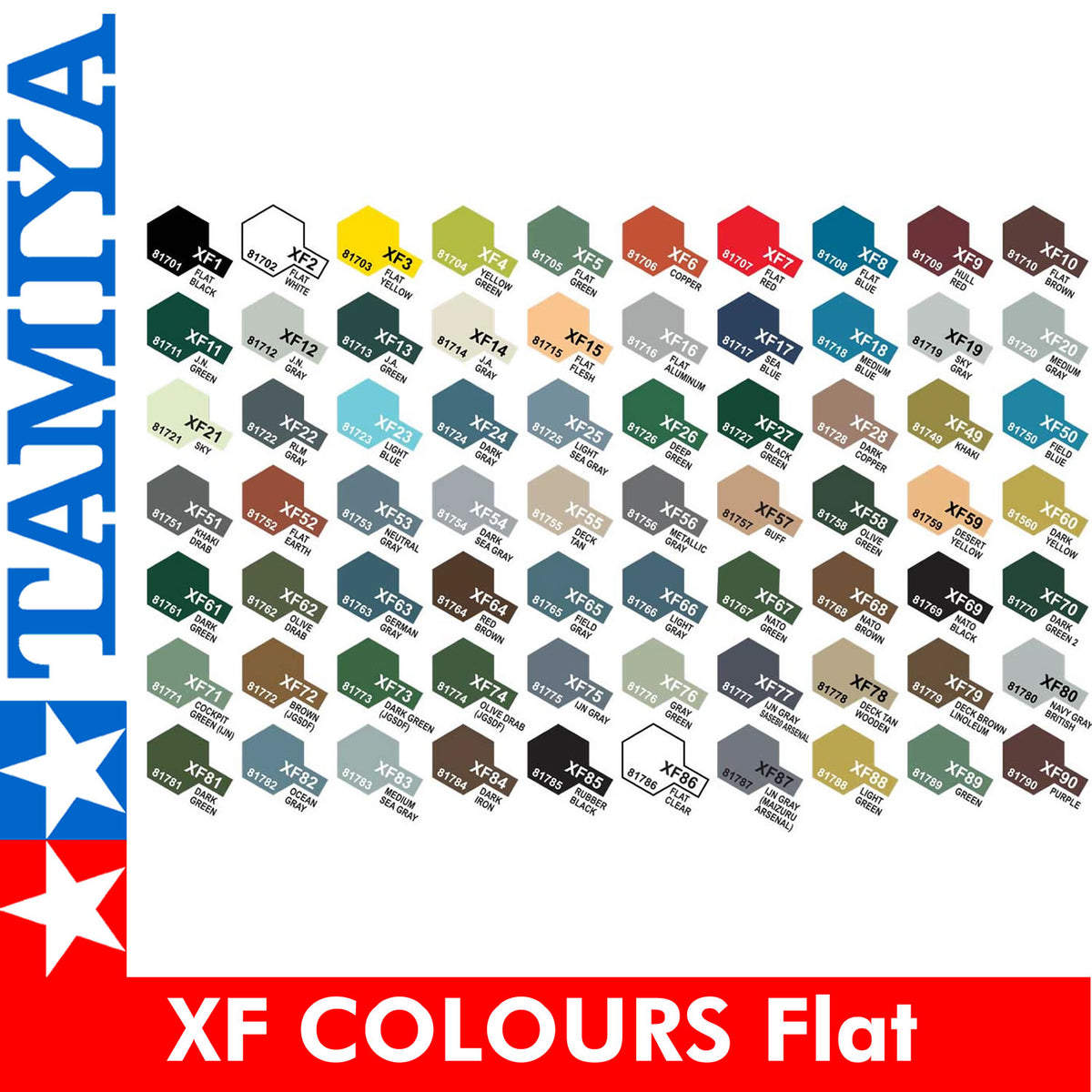 Acrylic Mini Paint - Xf-1 Flat Black | Tamiya | TM81701