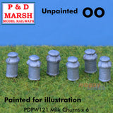 Milk Churns x 6 - Unpainted | P&D Marsh | PW121