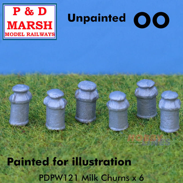 Milk Churns x 6 - Unpainted | P&D Marsh | PW121