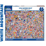 USA World Map - 500pc Puzzle | White Mountain | 2175pz