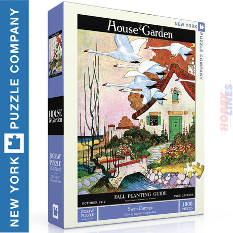 SWAN COTTAGE New York Puzzle Company 1000pc Jigsaw 
