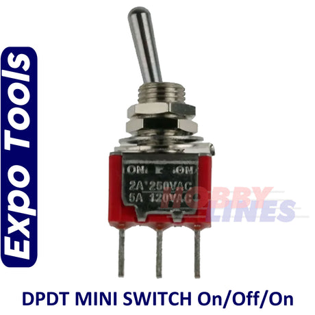 SWITCH DPDT 6 pin SUB MIN Double Pole Double Throw 5 pack Expo Tools 28092