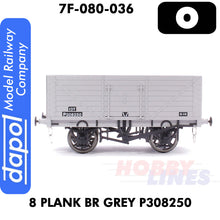 Load image into Gallery viewer, 8 Plank Wagon BR Grey P308250 1:43 O gauge Dapol 7F-080-036
